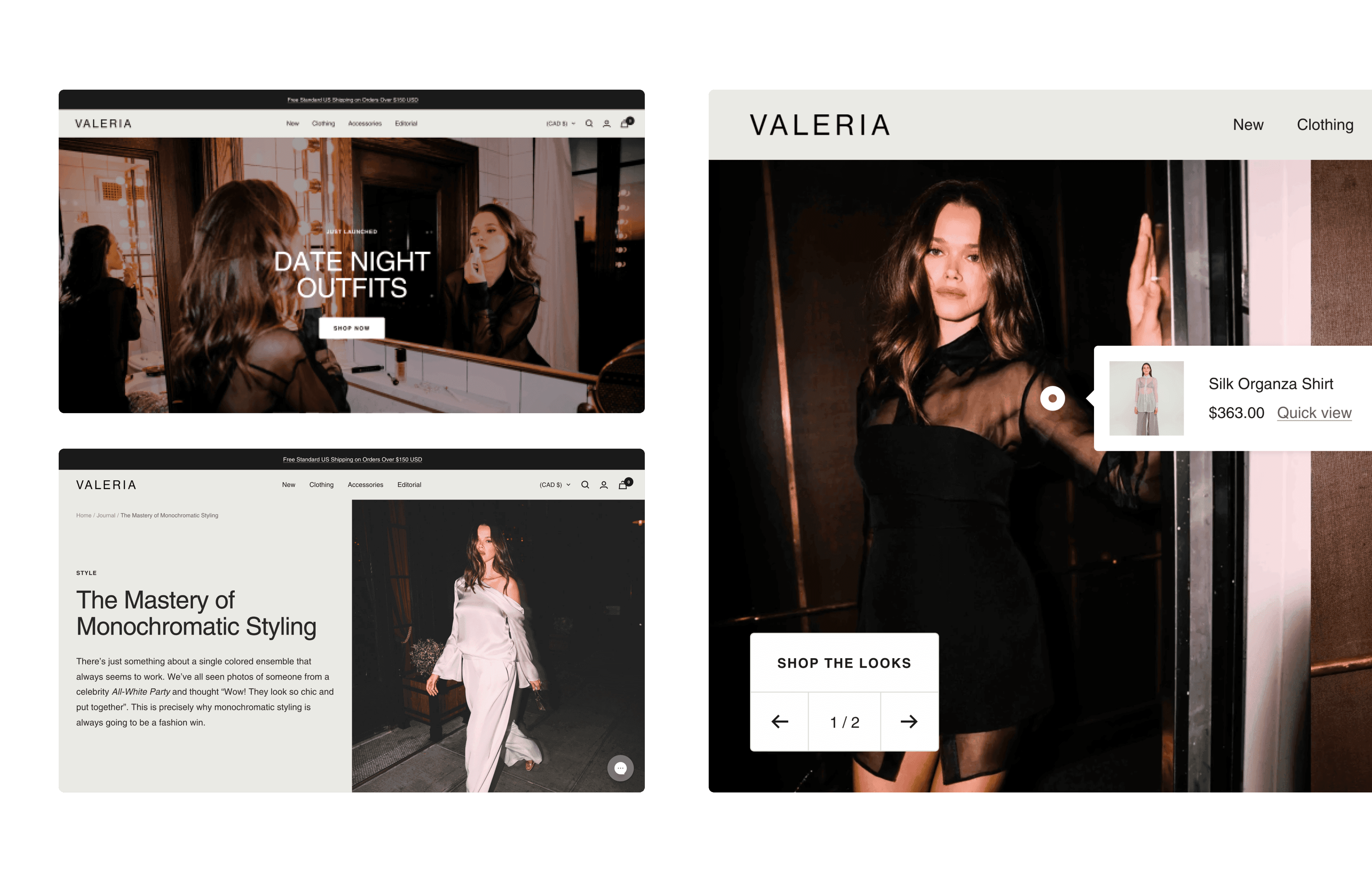 Valeria eCommerce Desktop